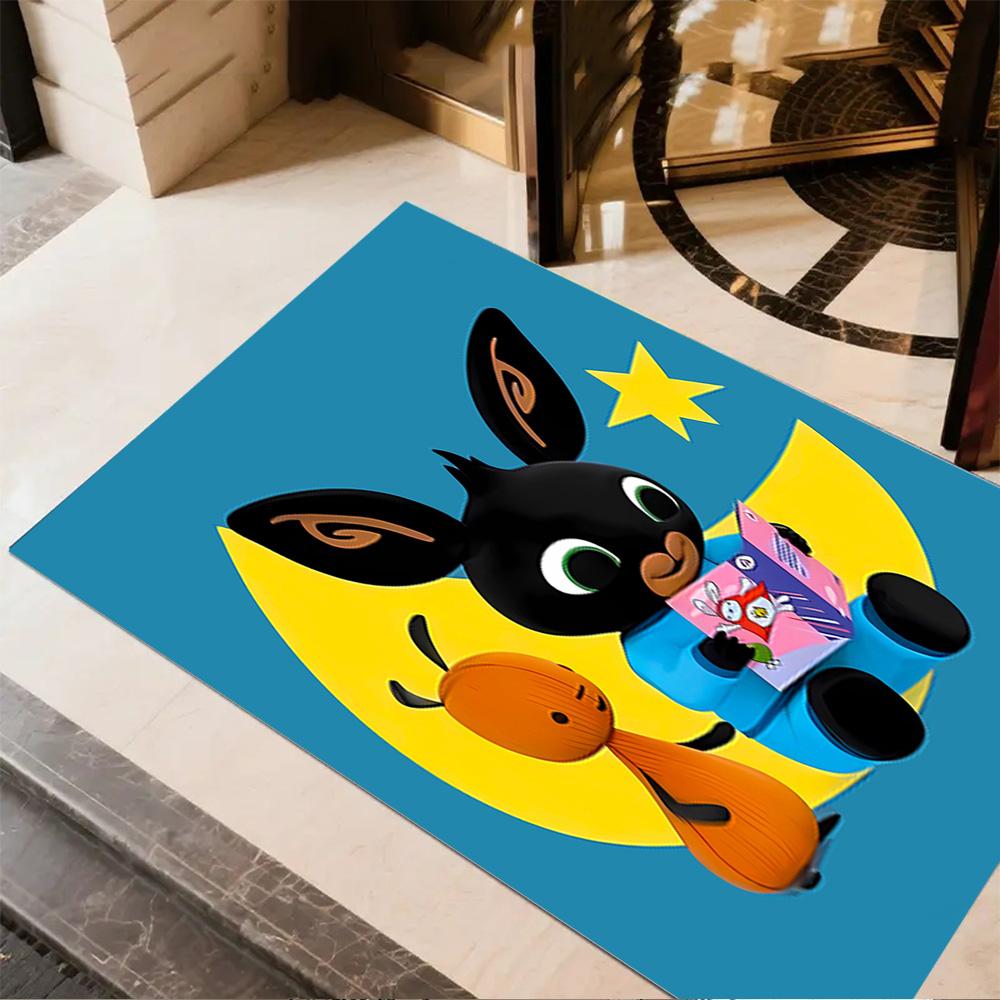 Panda Bunny Friends Area Rug Design for Game Room Kitchen Outdoor Foyer Antislip Carpet Decorate Offices Perfect Birthday/Christmas Gift Idea