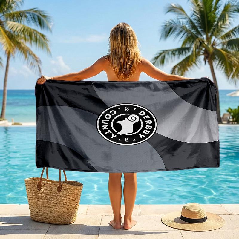 Toalla de Playa de Fútbol Derby County Suave Microfibra Toalla de Verano Secado Rápido Absorbente para Playa Piscina Viaje