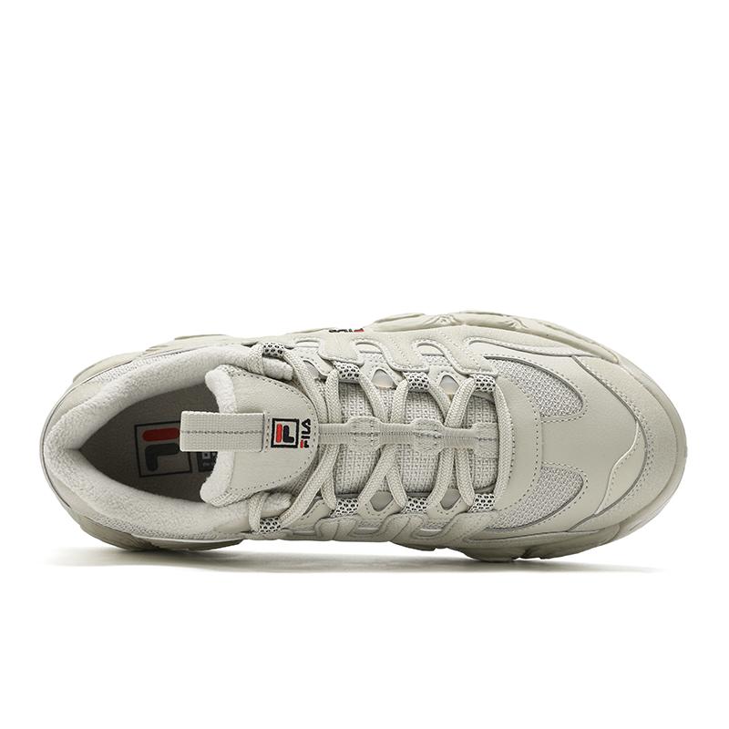 Fila Croissant Comfortable Plush Shock Absorbing Wear Resistant Breathable Low Top Running Shoes Men Sneaker Oatmeal F12M441115FOM