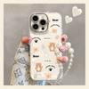 Cute Bear Bracket Chain Is Suitable for Apple 16 Mobile Phone Case 13promax Advanced Sense 15 All-inclusive Lens Film 14.