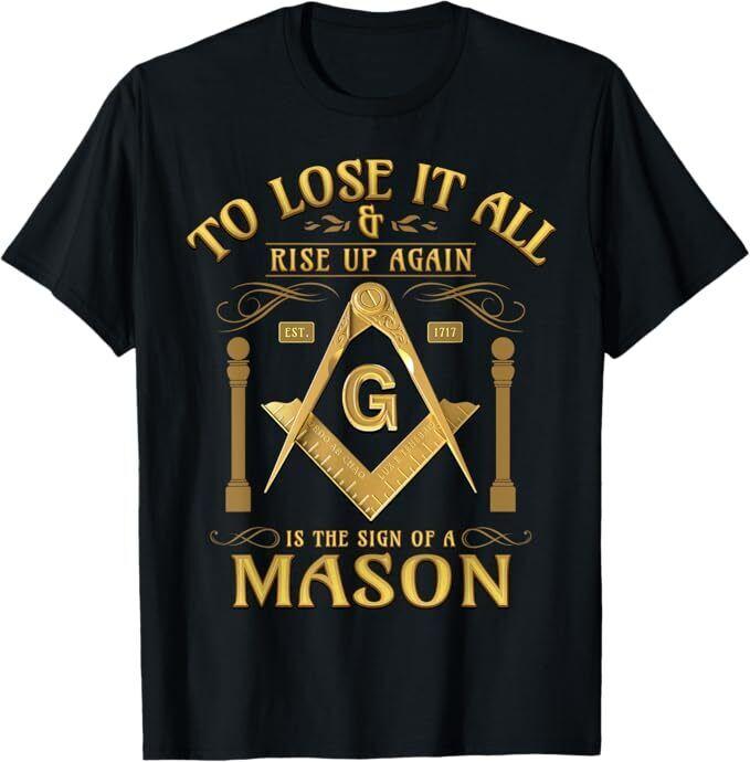 NEW LIMITED Masonic Rise Up Again Square & Compass Freemason T-Shirt Unisex T-Shirt