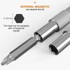 300mm silver hexagonal handle metal universal flexible shaft directional screwdriver connection extension rod tool accessory High Quality