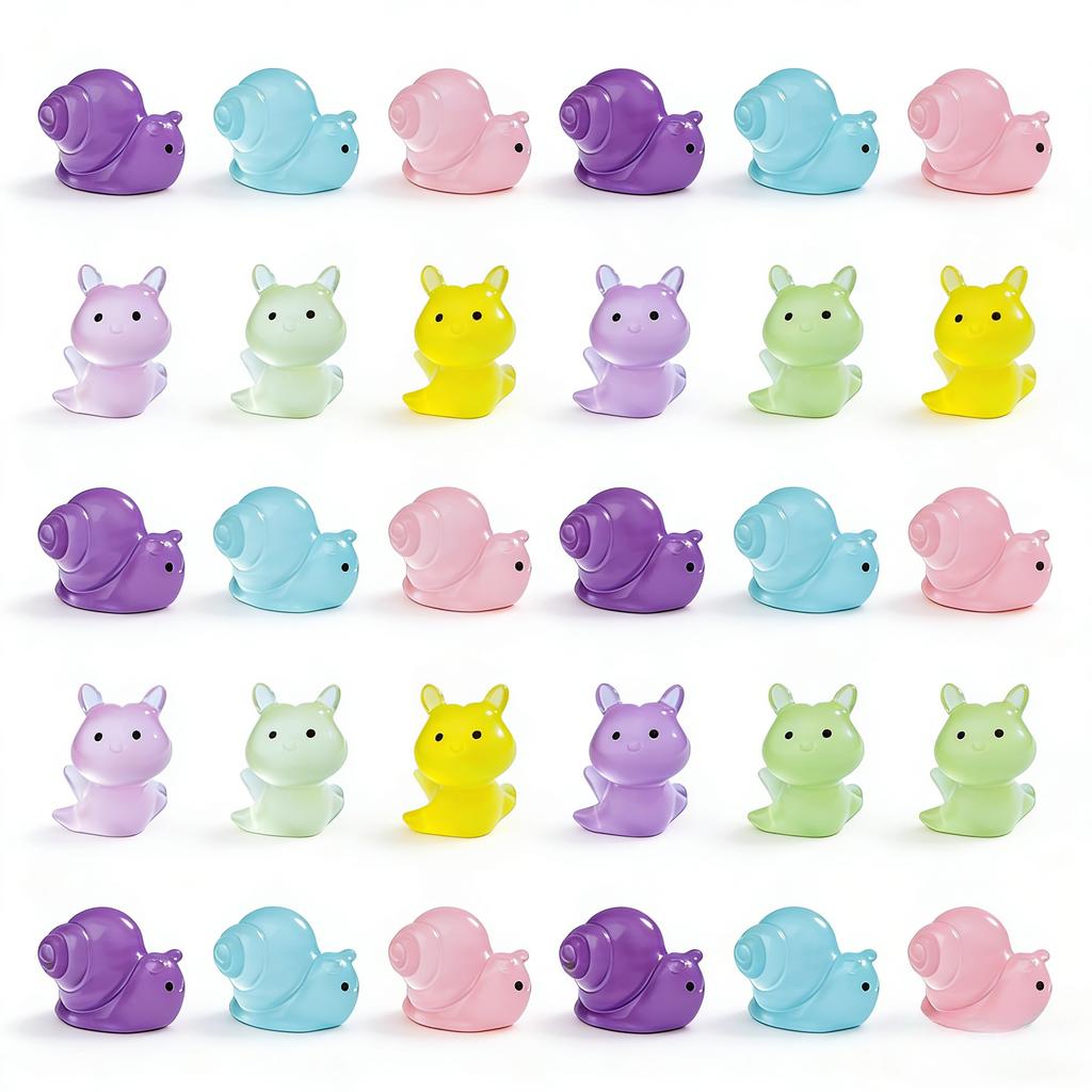 10-100pcs Luminous Mini Aplysia Resin Little Snail Figurines Tiny Sea Animals for Dollhouse Aquarium DIY Crafts Garden Decor
