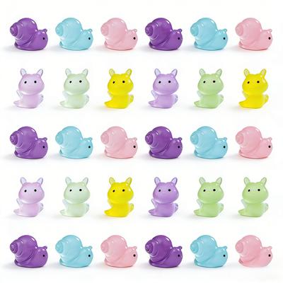 10-100pcs Luminous Mini Aplysia Resin Little Snail Figurines Tiny Sea Animals for Dollhouse Aquarium DIY Crafts Garden Decor