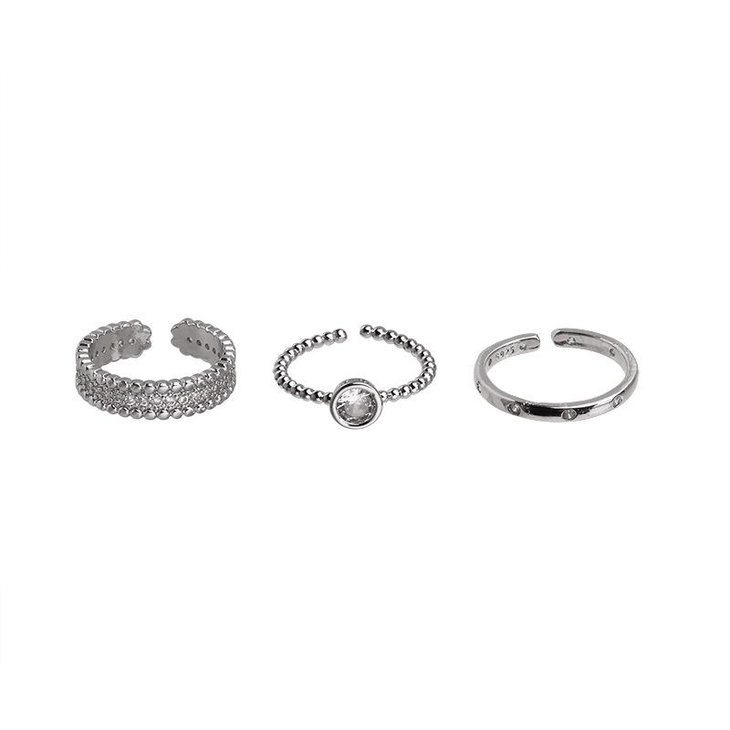 Trend Silver Color Rings Set for Women Narrow Simple Minimalist Open Adjustable Finger Rings Fashion Band Female Bijoux