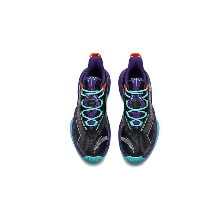 Anta Kids Reverse Scale Comfortable Versatile Mid-Top Basketball Shoes Kids Basketball Shoes Black Gray Purple 312231117-5