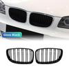 Car Glossy Black Grill Front Kidney Grille Dual Slats Double Line Grills for BMW E81 E87 E82 E88 128I 130I 135I Selected 07-11