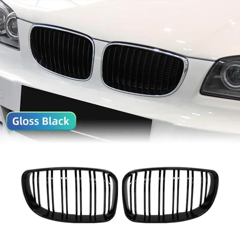 

For BMW E81 E87 E82 E88 128I 130I 135I Selected 07-11 Car Glossy Black Grill Front Kidney Grille Dual Slats Double Line Grills