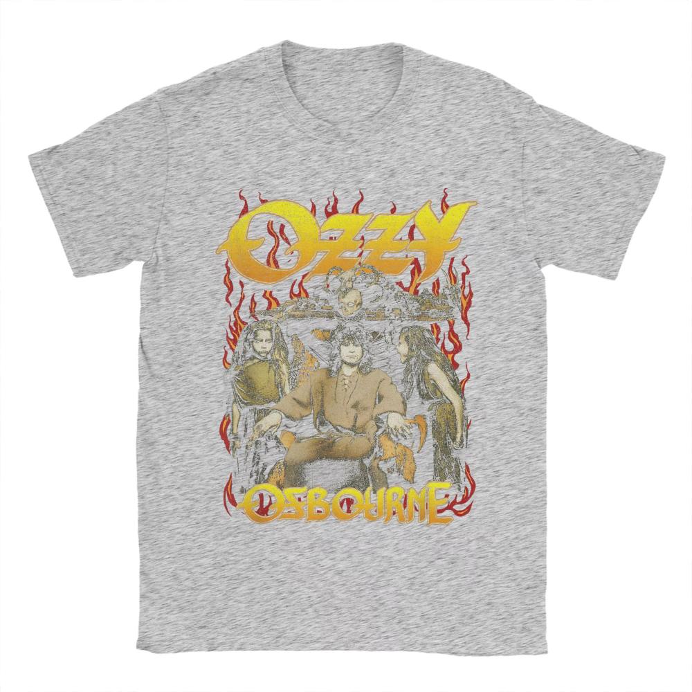 Heavy Metal Rock Ozzy Osbourne Red Flame Male T-Shirt Summer T-Shirts Cotton Harajuku Tshirt for Man Women Short Sleeve Clothing