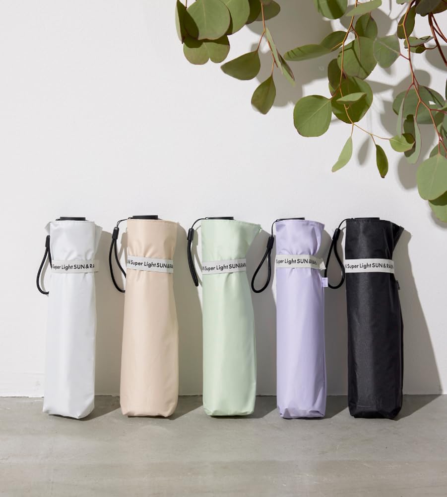 Because Folding Umbrella 50cm UV Cut Lightweight 120g Sun Umbrella Rain or Shine Slim Stylish White Compact PU Super Color Mini Approx. 99.9% Women's