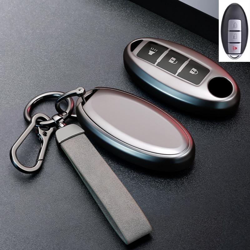 Metallic Gray Tpu For Nissan Qashqai X-Trail T32 T31 Juke J10 J11 Kicks Tiida Pathfinder Note Remote Car Key Cover Case Keychain