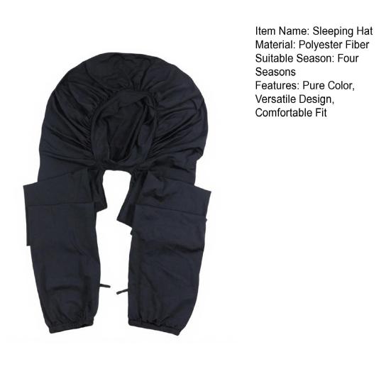 Women Sleeping Hat Dual-Purpose Long Braids Protective Breathable Silk Hair Cover Adjustable Pantyhose