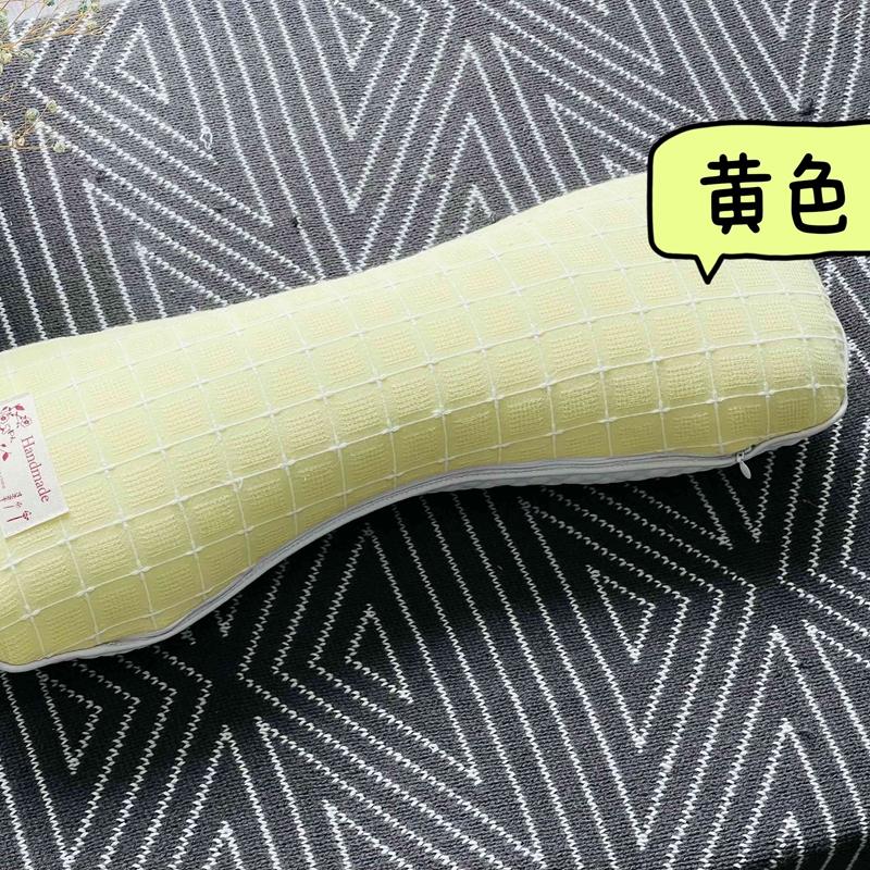 

Cotton waffle ice bean buckwheat pillow cervical spine pillow full buckwheat shell pillow 50x18cm 1pcs жовтий