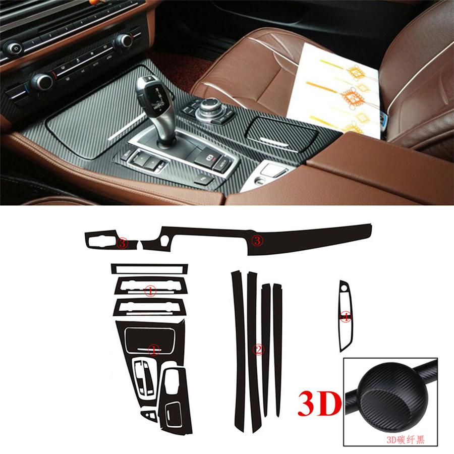 3D Carbon Fiber Pattern Vinyl Car Interior Trim Sticker For BMW 5 Series F10 F18