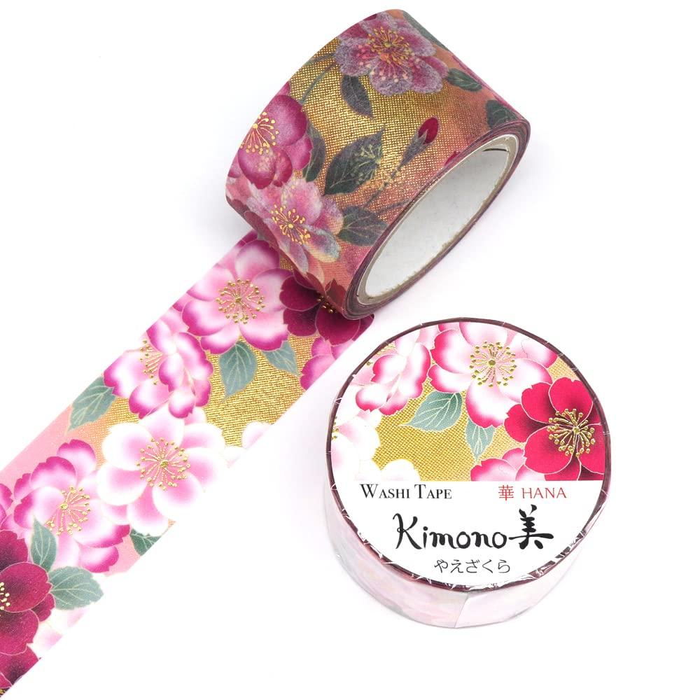 Kamiiso Kimono Beauty Yaezakura 25mm x 5m Washi Foil GR-1062 Paper,
