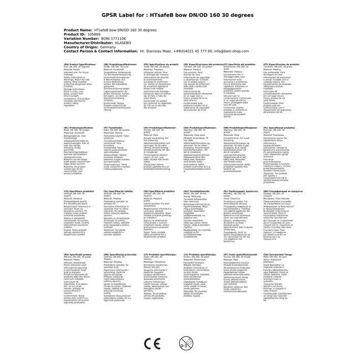 Coude PVC Assainissement 160mm 30° pour Évacuation Eaux Usées et Pluviales