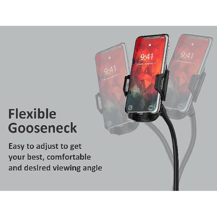 Dual Phone Holder for Car Cup Holder – Long Flexible Neck, 360° Rotatable Car Phone Mount - Adjustable Cell Cup Holder, Universal Size Fits 2