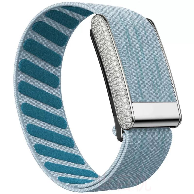 Sparkly Diamond Metal Frame Nylon Elastic Band for Whoop 5.0 Comfortable Replacement Strap for Whoop 5.0 Smart Fitness Tracker