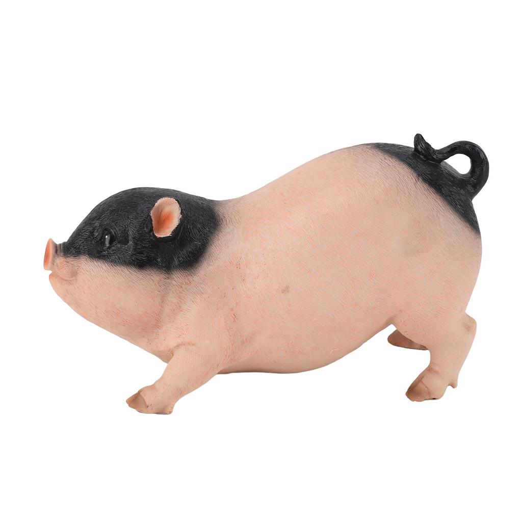 Pig Garden Statue 26CM Exquisite Lifelike Cute Pig Resin Figurine for Outdoor Indoor Decor Pot