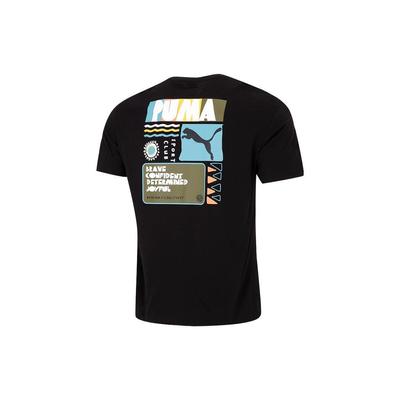 Buchstabenlogo-Print Rundhals Kurzarm T-Shirt Amerikanischer Vintage SS22 Herren T-Shirts Schwarz 536926-01