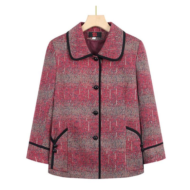 

Куртка средней возрастной группы Осень-Зима Плюс Бархат Новая Модная Бабушкина Кофта Теплая Свободная Одежда для Пожилых Женщин XL красный