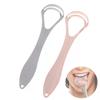 1pcs Travel Portable Double Layer Tongue Scraper Reusable Stainless Steel Oral Mouth Brush Case Non-slip Handle Tongue Scraper