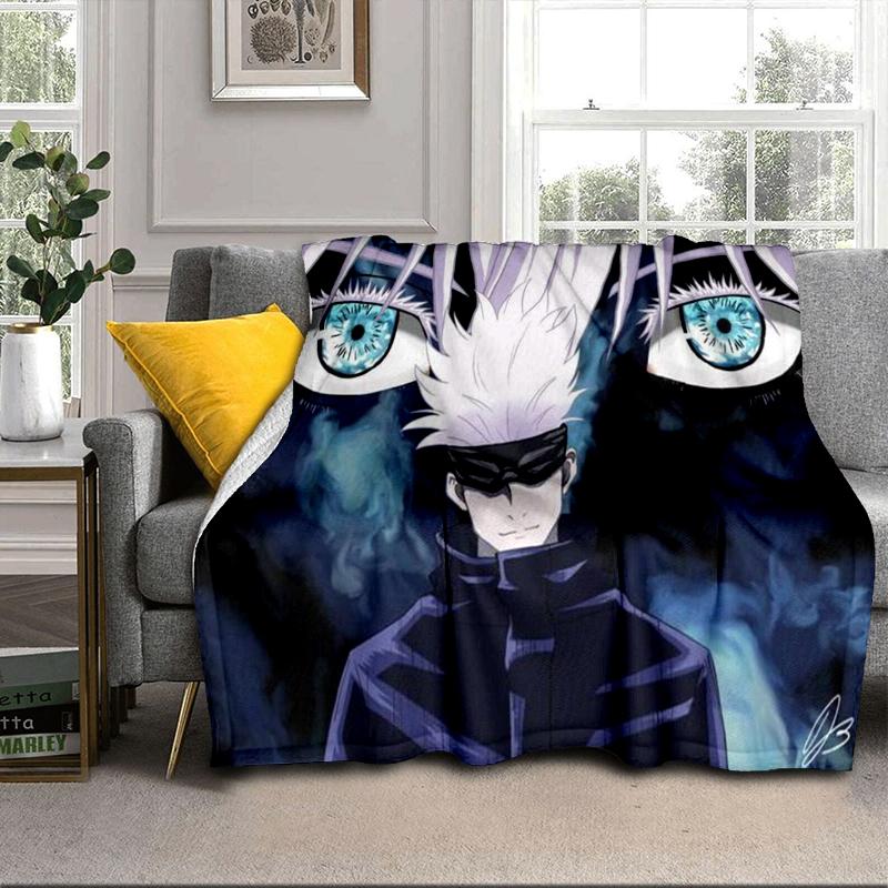 Jujutsu Curse Battle Blanket Flannel Blanket for bed, sofa, Camping, Hiking, Picnic Essentials, gift for family Fan gifts