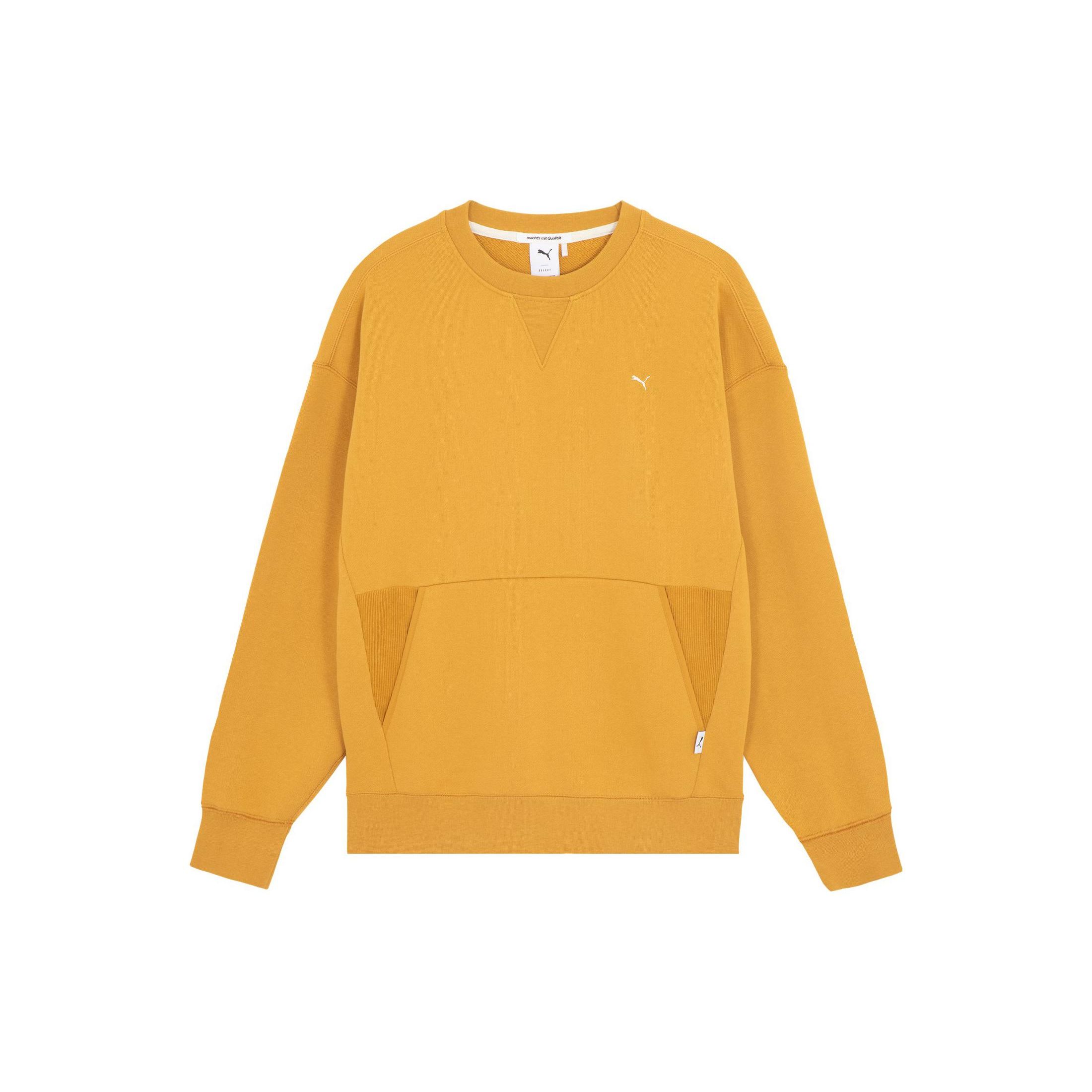 PUMA Unisex Relaxed Fit Crew Neck Sweatshirt Mustard Yellow 623052-50 2XL