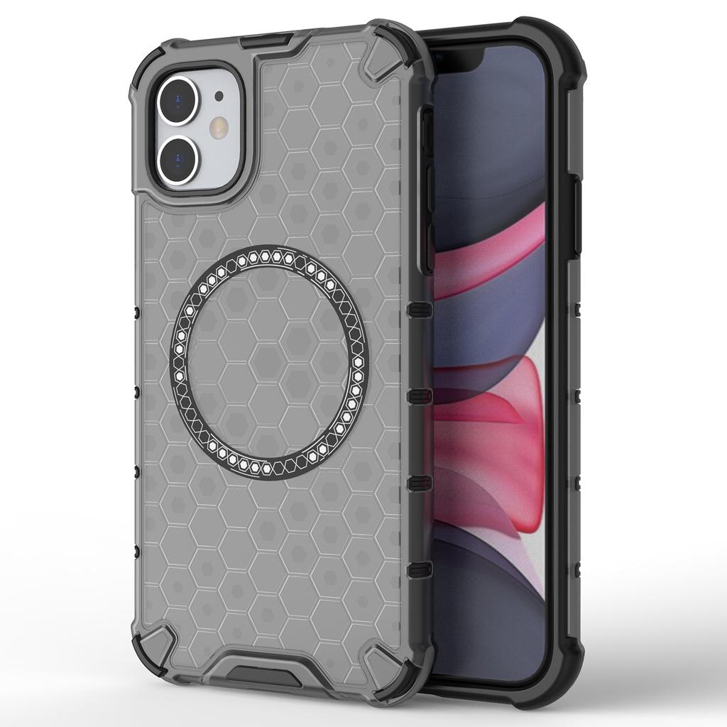 Für iPhone 11 Hülle Kompatibel mit MagSafe Wabenmuster TPU+PC Handyhülle