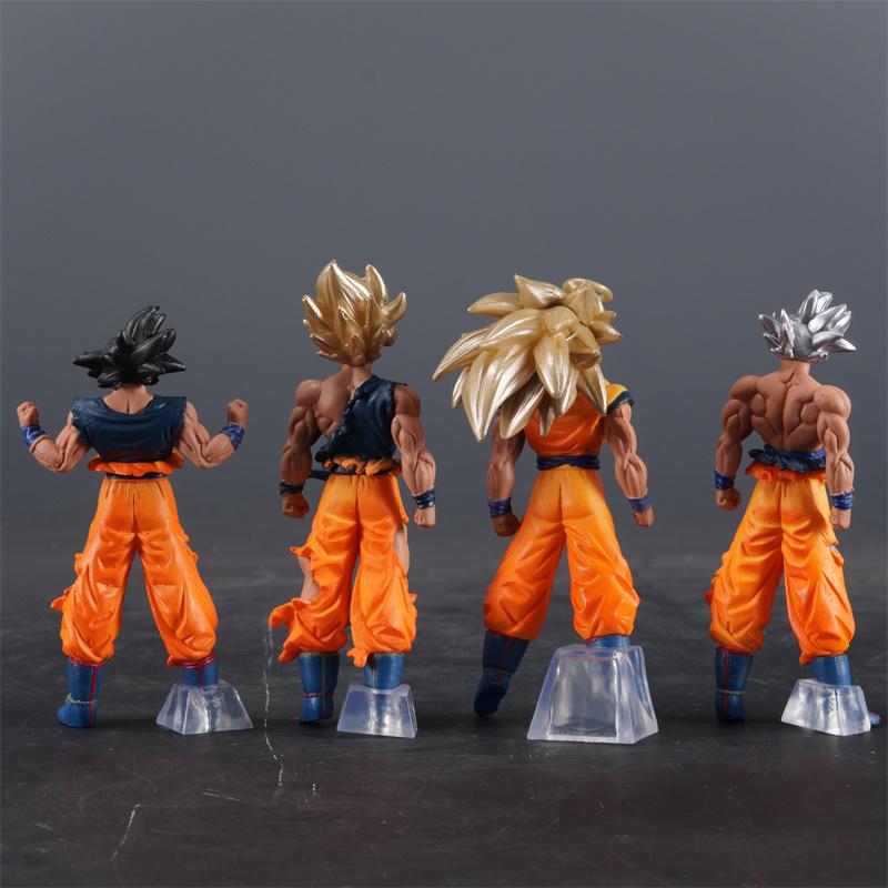 4pcs/set Son Goku Figure Super Saiyan Goku Action Figures Pvc Statue Collection Model Toys Gifts