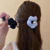 2pcs Korean Style Sponge Puff Flower Hair Claw Pearl Exaggerated Crab Clip  Daily