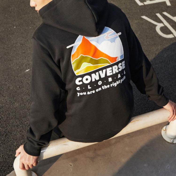 Converse Sweatshirts Men's Black Hooded Moderate Regular 10022725-A01