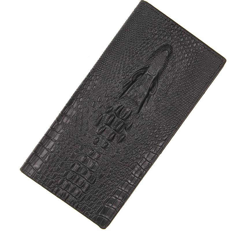 Men Wallets Long Business Wallet Crocodile Embossed Coin Card Holder