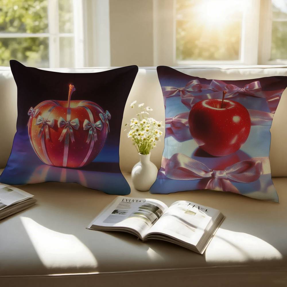 Christmas Apple Pillow Case Sofa and Living Room Decorative Cushion Covers Dust-proof and Mite-proof Invisible Zipper