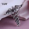 Sweater Brooch Pin Angel Wing Entwined Snake Brooch, Vintage Alloy Lapel Collar Pin, Metal Badge Men Women Jewelry Accessories for Suit Dress