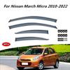 For Nissan March Micra 2010-2022 Outer Trim Chrome Accessories Deflectors Visors Rain Guard Door Visor Vent Shades Ventvisor