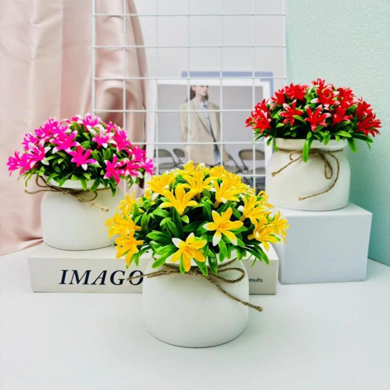 31 Small Orchids Potted Plants Artificial Flower Potted Plants Artificial Plants and Green Plants for Decoration