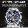 BINBOND Luxury Men Watch Top Original Waterproof Luminous Chronograph Man Wristwatch Stainless Steel Quartz Watches