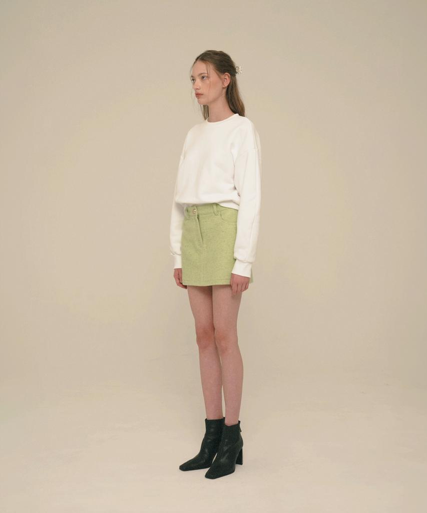 Aiseugadeuneiogongpal Herringbone Wool Blended Mini Skirt