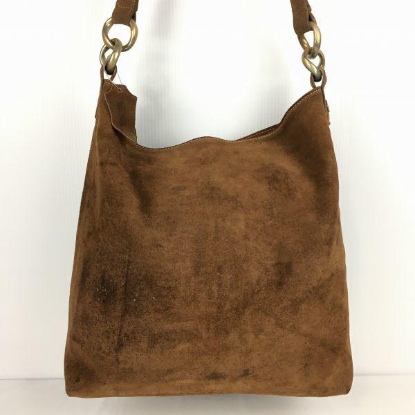URSULA CONZEN Made in Italy Nubukleder Schultertasche Braun(GEBRAUCHT)