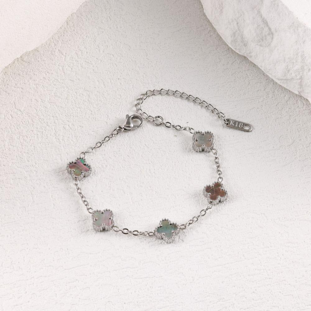Bracciale Mini Quadrifoglio Madreperla 9mm Lussuoso e di Alta Gamma per Donna Resistente al Colore