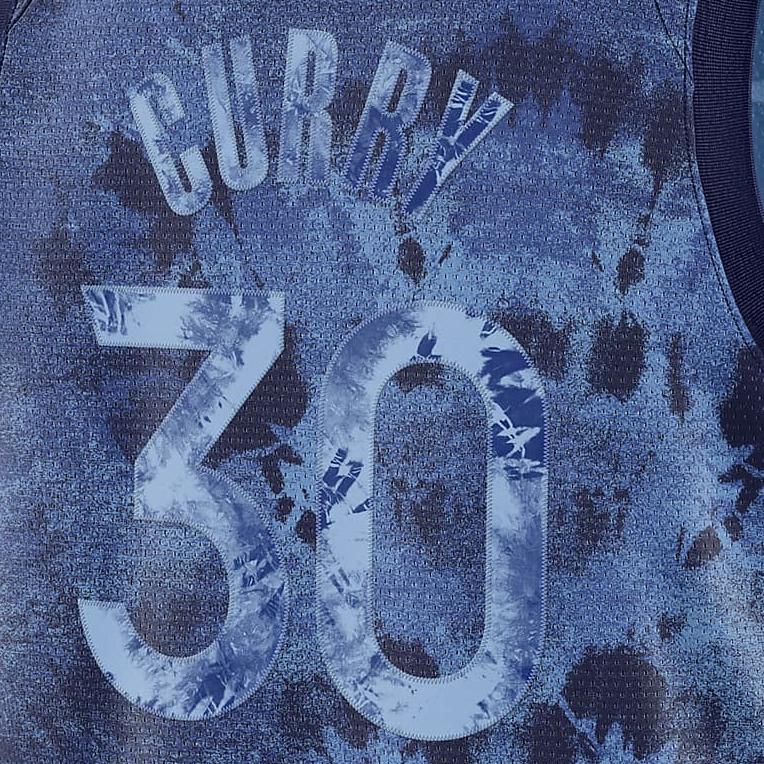 Nike Tie-Dye Print Basketball Vest, GSW Stephen Curry No. 30 (22-23 Season) Men Tops Blue FD4085-462
