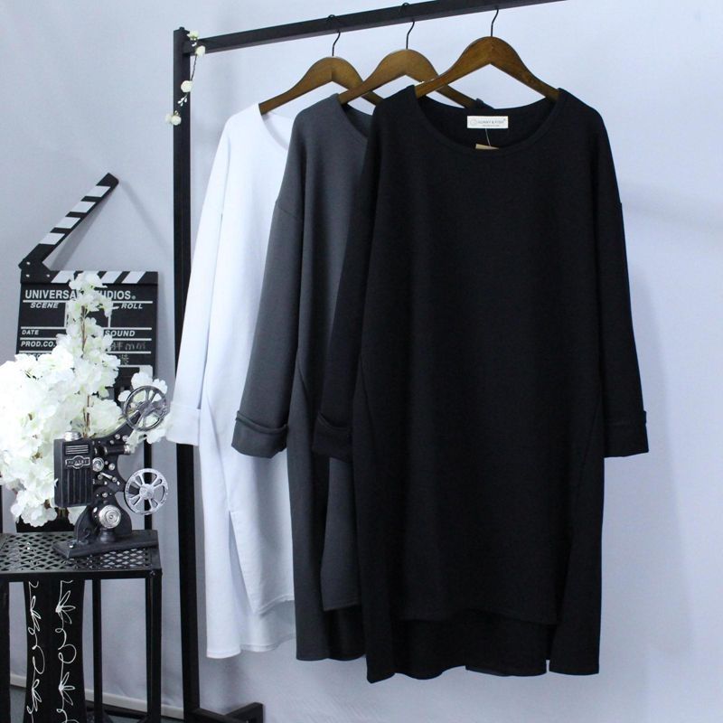 Sweatshirt for Women Oversize Thickened Loose Round Neck Solid Color Casual Pullover Long Sleeve Top Sweatshirt