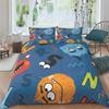 Monster Car King Queen Duvet Cover Cartoon Bedding Set For Boys Lovely Toy Truck Comforter Cover 2/3pcs Polyester Quilt Cover