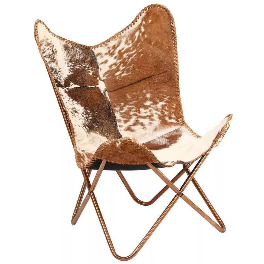 New Home Decor Genuine Goat Leather Butterfly Arm. LEATHER  BUTTERFLY CHAIR
