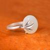 Kreatives Design Intarsien Natürlicher Hetian Weißer Jade Bambusblatt Ring Öffnung Verstellbar Frische Atmosphäre Eleganter Damenschmuck