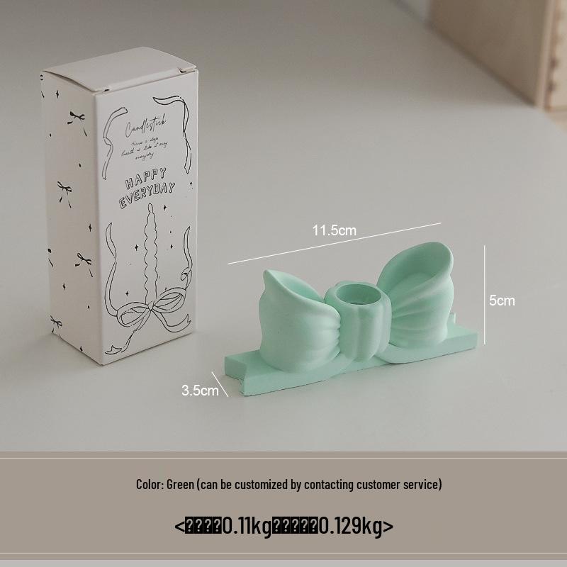 Inspired Atmosphere Candlestick: Creative Long Stem Aromatherapy Candle Holder with Plaster Bow Ornament for Home Decoration