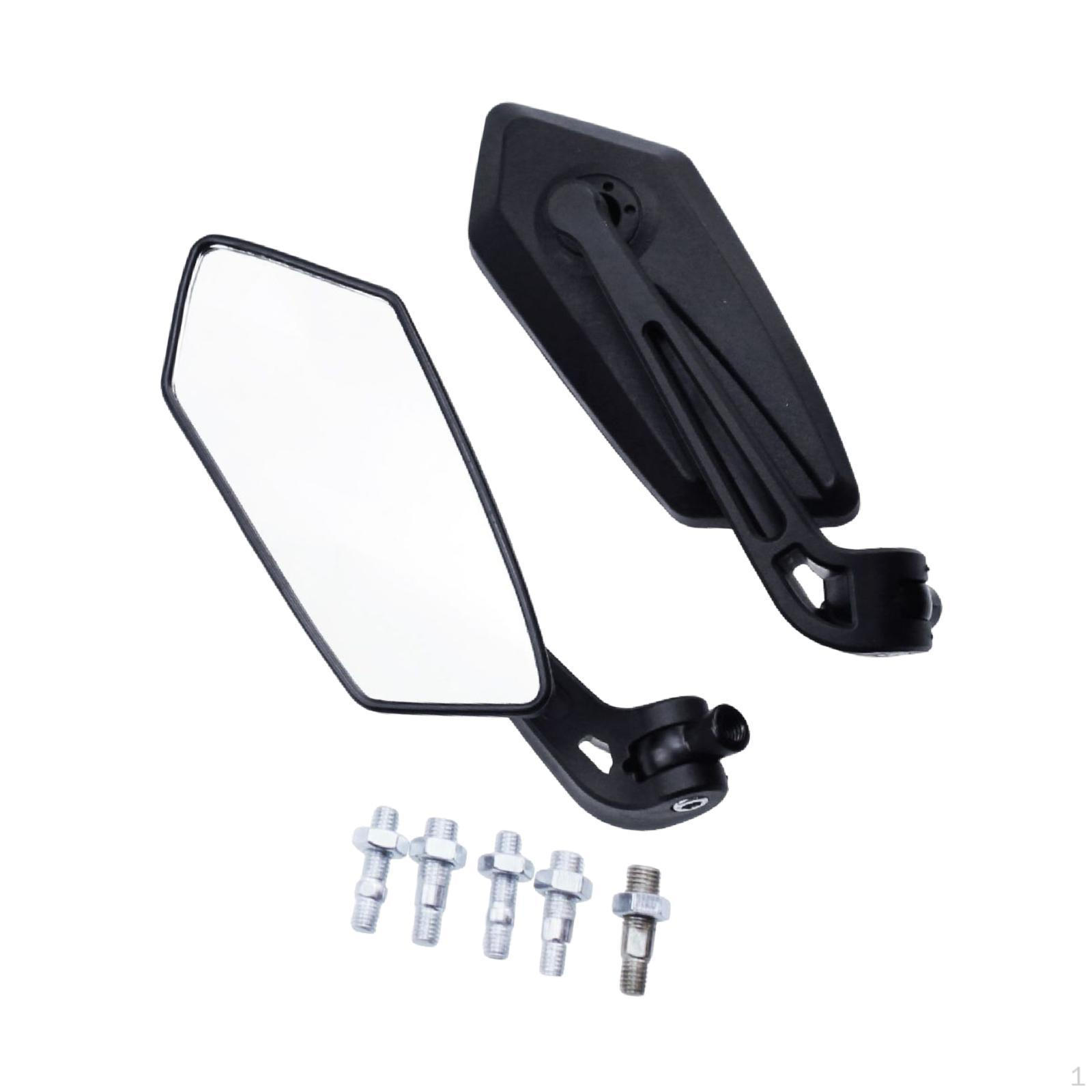 Motorcycle Mirrors Handlebar with Screws Component Attachment Multi Angle Rotatable for