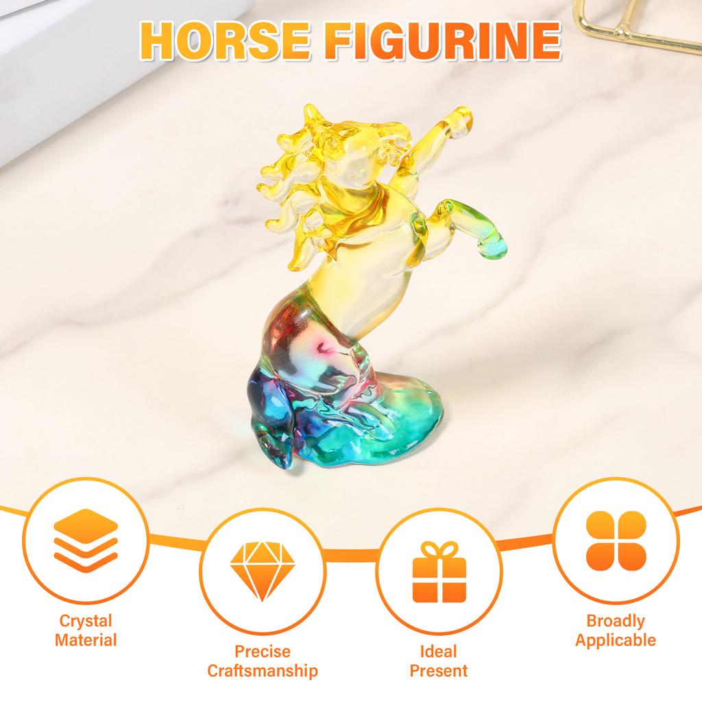 Crystal Horse Statue Year of The Horse 2026 Crystal Figurine Present Collectible Figurine for Home Office Lucky Wealth Chinese