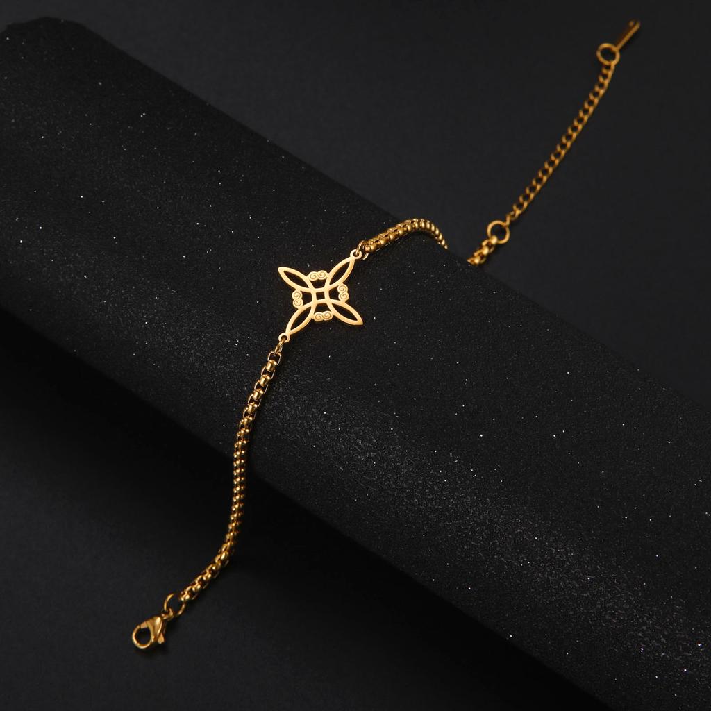 Teamer Popular Witchcraft Witch Knot Charm Bracelet for Women Stainless Steel Box Chain Bracelets Wicca Amulet Jewelry Gift 2026